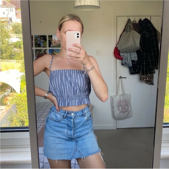 KIMCHI BLUE Blue Striped Crop Tank Top - Picture 3 of 8